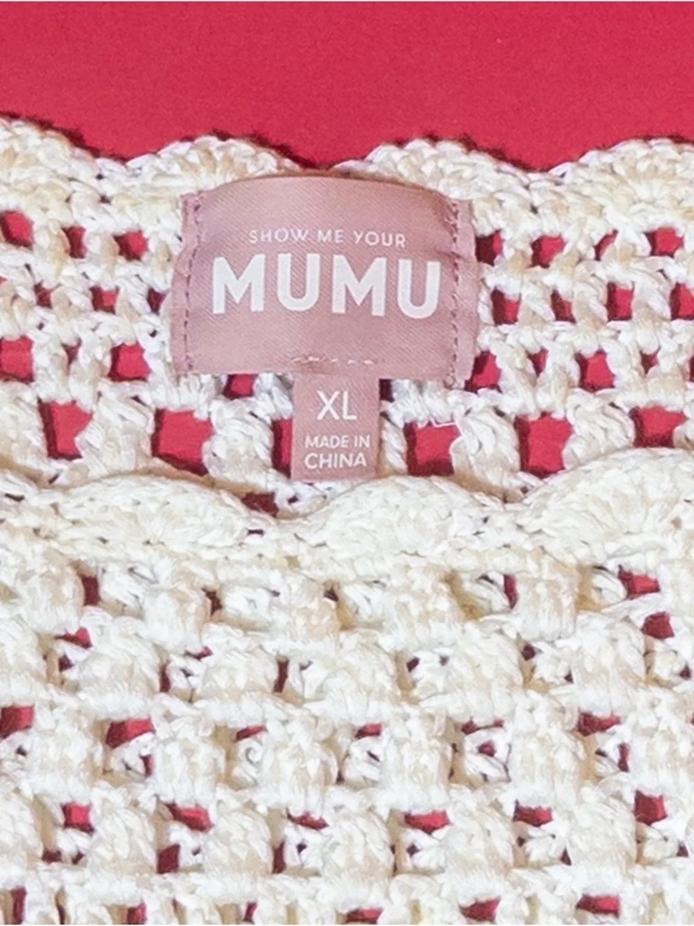 Show Me Your MuMu Cream Crochet Coverup Tunic XL